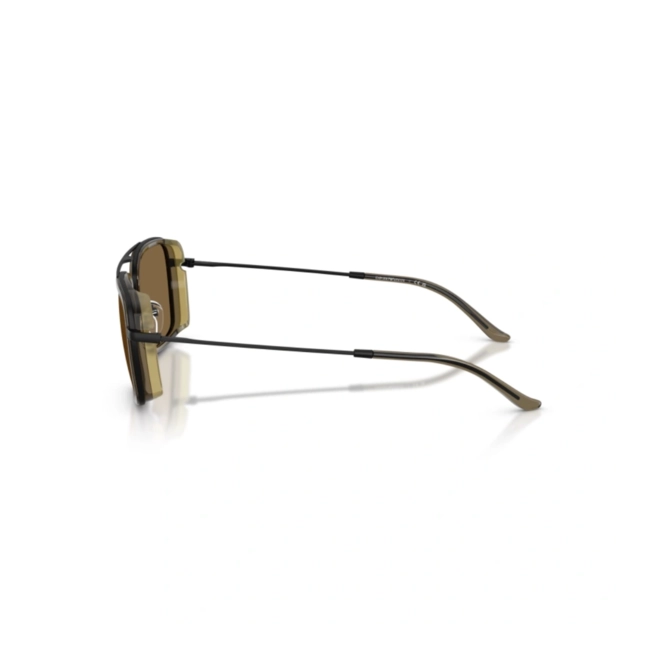 Óculos de Sol Emporio Armani 0EA2162 30017154 Metal Preto Fosco com lentes na cor Marrom 3