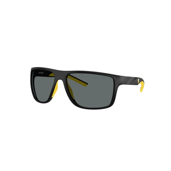 Óculos de Sol Scuderia Ferrari 0FZ6015U 504/8163 Acetato Preto com lentes na cor Cinza Polarizado 1