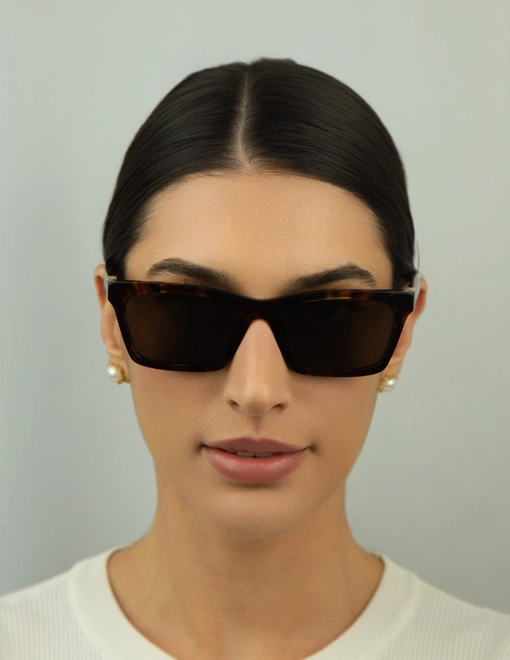 Óculos de Sol Miu Miu 0MU A05S 14L60M55 Acetato Marrom Mesclado com lentes na cor Marrom 2