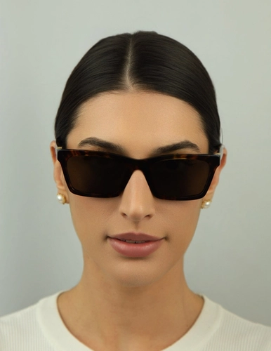 Óculos de Sol Miu Miu 0MU A05S 14L60M55 Acetato Marrom Mesclado com lentes na cor Marrom