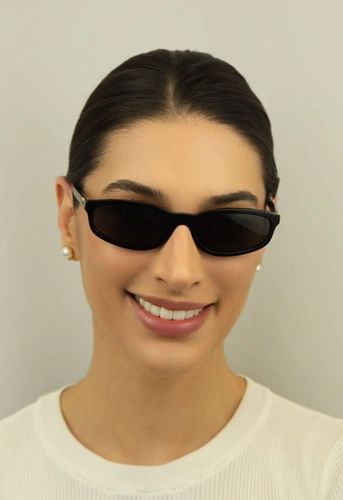 Óculos de Sol Miu Miu 0MU A06S 16K08Z54 Acetato Preto com lentes na cor Cinza