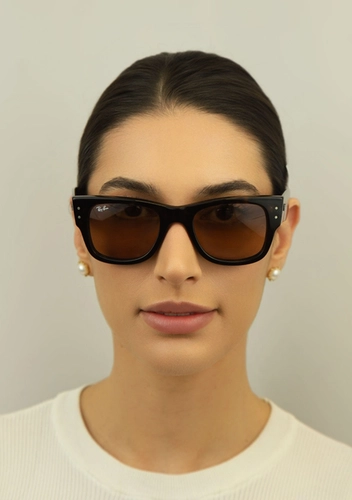 Óculos de Sol Ray-Ban Mega Wayfarer 0RB0840S 902/5351 Propionato Marrom Mesclado com lentes na cor Marrom