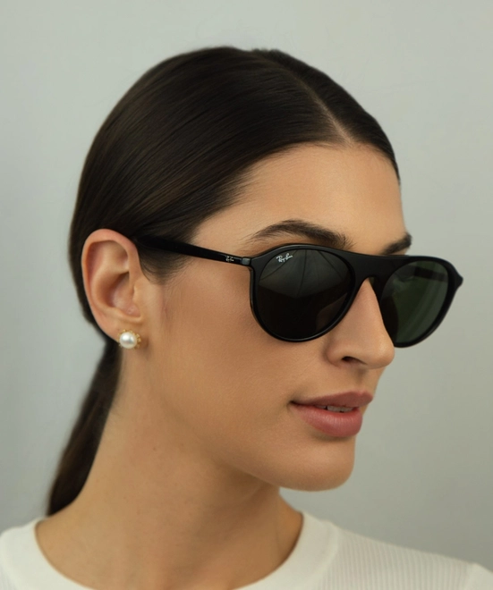 Óculos de Sol Ray-Ban 0RB2215 901/3159 Acetato Preto com lentes na cor Verde 5