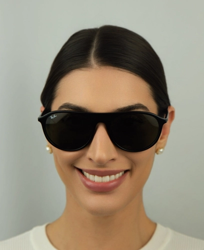 Óculos de Sol Ray-Ban 0RB2215 901/3159 Acetato Preto com lentes na cor Verde