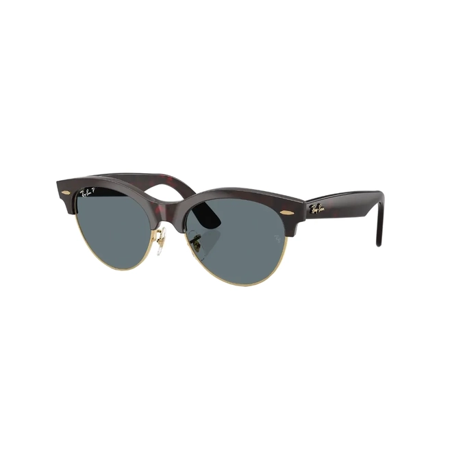 Óculos de Sol Ray-Ban Clubmaster 0RB2341 990/3R54 Propionato Vermelho Mesclado com lentes na cor Azul Polarizado 1