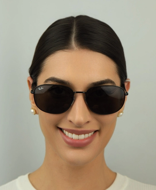 Óculos de Sol Ray-Ban 0RB3754 002/B160 Metal Preto com lentes na cor Cinza 3