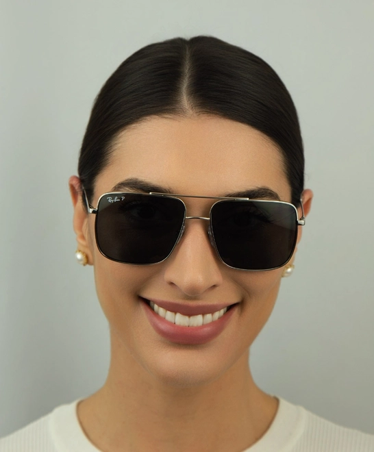 Óculos de Sol Ray-Ban Ari 0RB3758 003/8156 Metal Prata com lentes na cor Cinza Polarizado 3