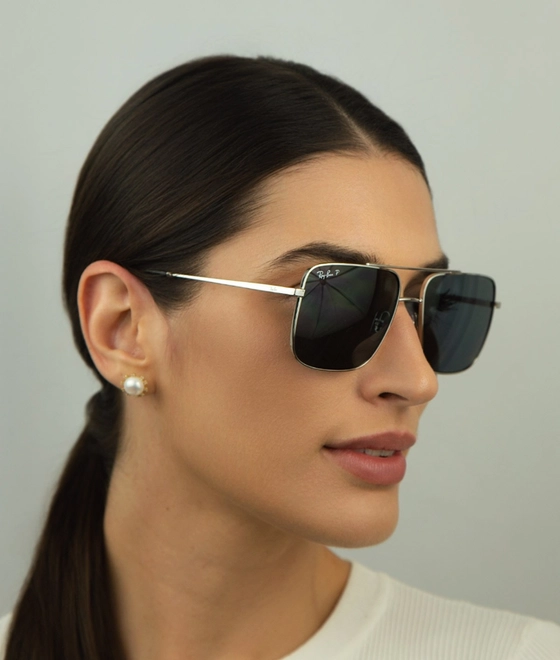 Óculos de Sol Ray-Ban Ari 0RB3758 003/8156 Metal Prata com lentes na cor Cinza Polarizado 5