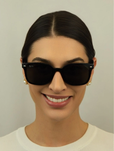 Óculos de Sol Ray-Ban 0RB4461D 601/8764 Nylon Preto com lentes na cor Cinza
