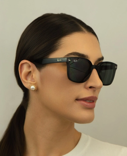 Óculos de Sol Ray-Ban 0RB4461D 601/8764 Nylon Preto com lentes na cor Cinza