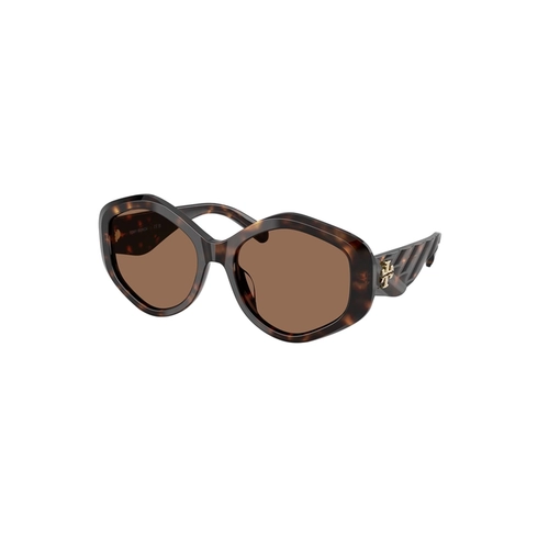Óculos de Sol Tory Burch 0TY7217U 19647355 Acetato Marrom Mesclado com lentes na cor Marrom