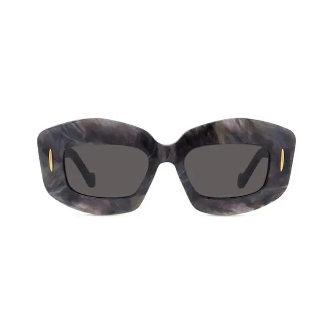 Óculos de Sol Loewe LW40114I_4963A Acetato Preto Mesclado com lentes na cor Cinza 2