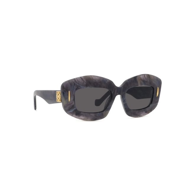 Óculos de Sol Loewe LW40114I_4963A Acetato Preto Mesclado com lentes na cor Cinza 3