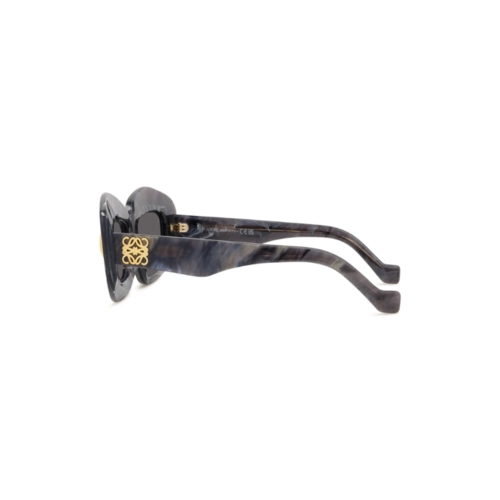 Óculos de Sol Loewe LW40114I_4963A Acetato Preto Mesclado com lentes na cor Cinza