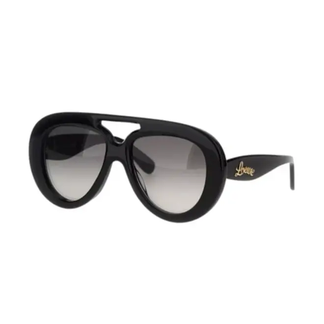Óculos de Sol Loewe LW40144U_5501B Acetato Preto com lentes na cor Cinza Degradê 1
