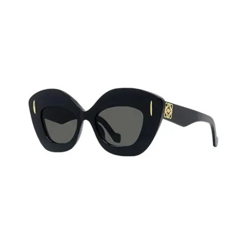 Óculos de Sol Loewe LW40127I_4801A Acetato Preto com lentes na cor Cinza