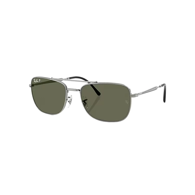 Óculos de Sol Ray-Ban 0RB3755 004/5859 Metal Chumbo com lentes na cor Verde Polarizado 1