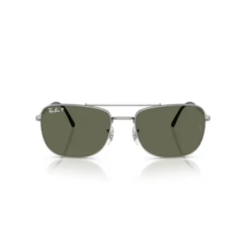 Óculos de Sol Ray-Ban 0RB3755 004/5859 Metal Chumbo com lentes na cor Verde Polarizado
