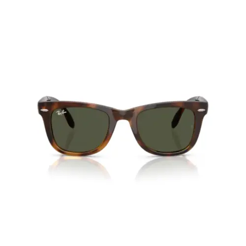Óculos de Sol Ray-Ban Folding Wayfarer 0RB4105 710/3150 Nylon Marrom Mesclado com lentes na cor Verde