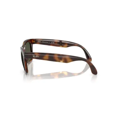 Óculos de Sol Ray-Ban Folding Wayfarer 0RB4105 710/3150 Nylon Marrom Mesclado com lentes na cor Verde