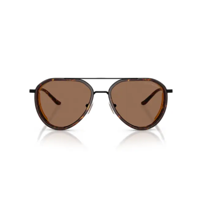 Óculos de Sol Emporio Armani 0EA2163 30017356 Metal Preto e Marrom Mesclado com lentes na cor Marrom 2
