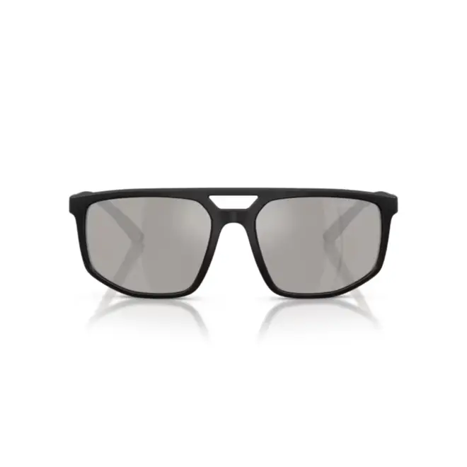 Óculos de Sol Emporio Armani 0EA4248U 50016G58 Acetato Preto Fosco com lentes na cor Cinza Espelhado 2