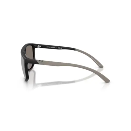 Óculos de Sol Emporio Armani 0EA4248U 50016G58 Acetato Preto Fosco com lentes na cor Cinza Espelhado