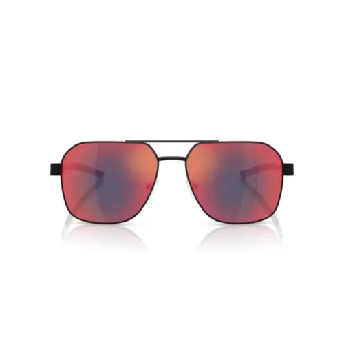 Óculos de Sol Scuderia Ferrari 0FZ5003 101/6P57 Metal Preto Fosco com lentes na cor Vermelho Degradê Espelhado