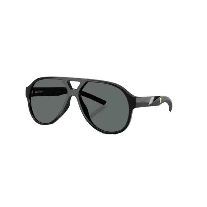 Óculos de Sol Scuderia Ferrari 0FZ6014U 501/8158 Acetato Preto com lentes na cor Cinza Polarizado 1
