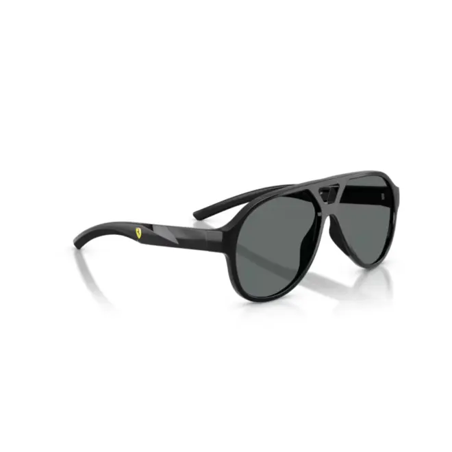 Óculos de Sol Scuderia Ferrari 0FZ6014U 501/8158 Acetato Preto com lentes na cor Cinza Polarizado 3