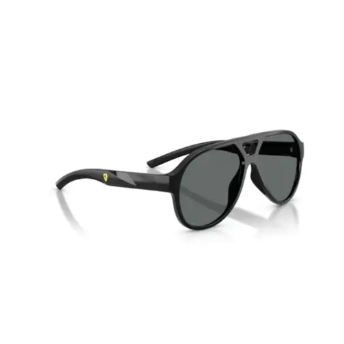 Óculos de Sol Scuderia Ferrari 0FZ6014U 501/8158 Acetato Preto com lentes na cor Cinza Polarizado