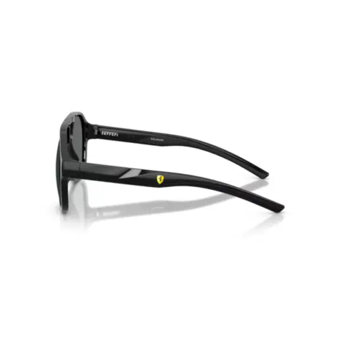 Óculos de Sol Scuderia Ferrari 0FZ6014U 501/8158 Acetato Preto com lentes na cor Cinza Polarizado