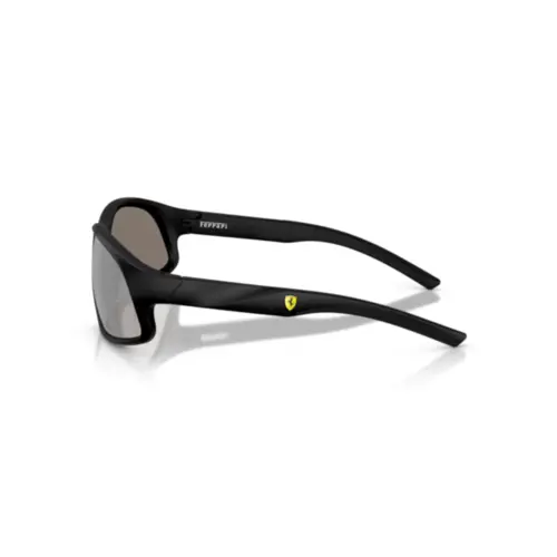Óculos de Sol Scuderia Ferrari 0FZ6016U 504/6G64 Acetato Preto Fosco com lentes na cor Cinza Espelhado