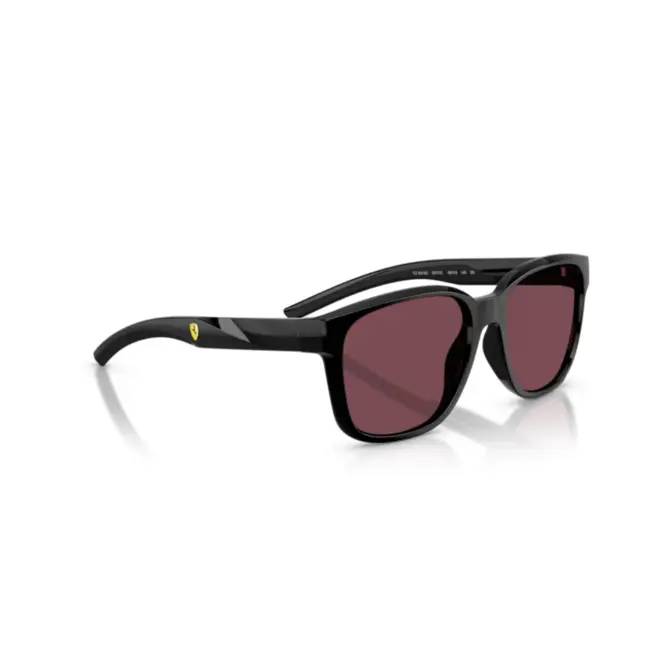 Óculos de Sol Scuderia Ferrari 0FZ6019D 501/1E56 Acetato Preto com lentes na cor Vermelho 3