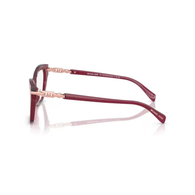 Óculos de Grau Michael Kors 0MK4146U 4018 56 Acetato Vermelho 3