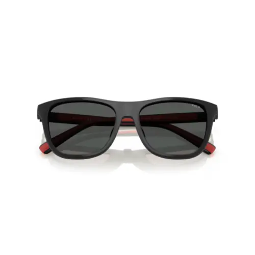 Óculos de Grau Polo Ralph Lauren com Clip-On 0PH4228U 50018755 Acetato Preto com Vermelho com lentes na cor Cinza