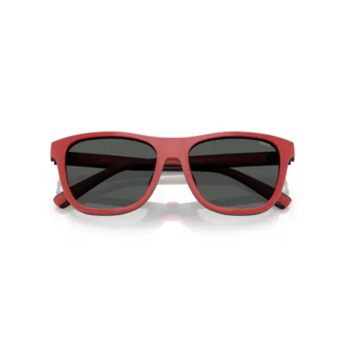 Óculos de Grau Polo Ralph Lauren com Clip-On 0PH4228U 50018755 Acetato Preto com Vermelho com lentes na cor Cinza