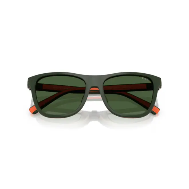 Óculos de Grau Polo Ralph Lauren 0PH4228U 60707155 Acetato Marrom Mesclado com Clip-On na cor Verde 3