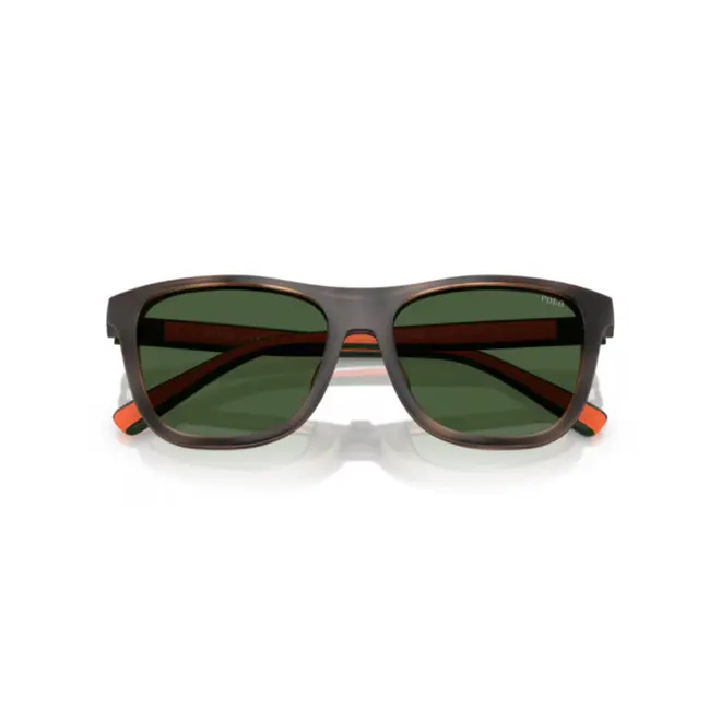 Óculos de Grau Polo Ralph Lauren 0PH4228U 60707155 Acetato Marrom Mesclado com Clip-On na cor Verde 4