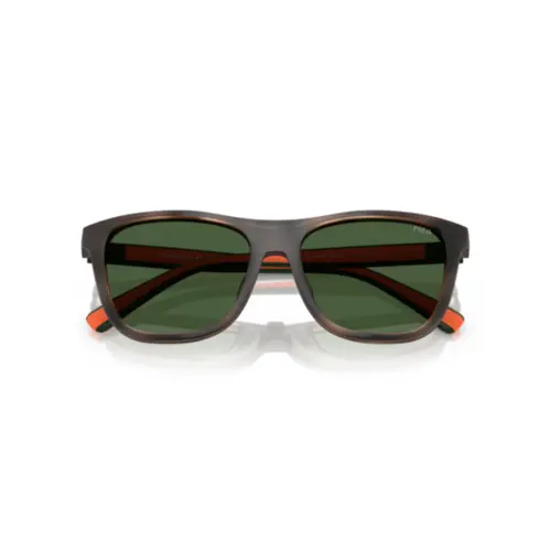 Óculos de Grau Polo Ralph Lauren 0PH4228U 60707155 Acetato Marrom Mesclado com Clip-On na cor Verde