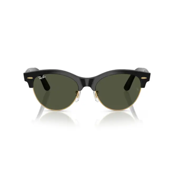 Óculos de Sol Ray-Ban Clubmaster 0RB2341 901/3154 Propionato Preto com lentes na cor Verde 2