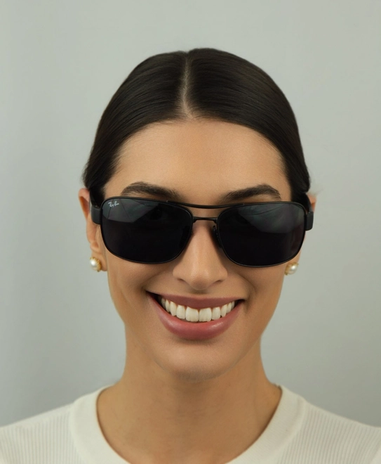 Óculos de Sol Ray-Ban Scuderia Ferrari 0RB3763M F1198064 Metal Preto com lentes na cor Azul 3