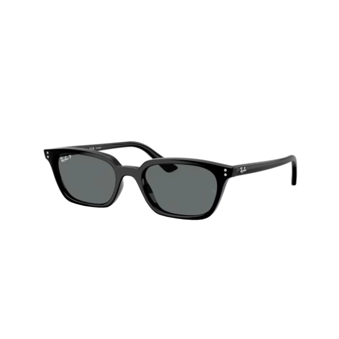 Óculos de Sol Ray-Ban Zaya 0RB4456 66778153 Acetato Preto com lentes na cor Cinza Polarizado 1