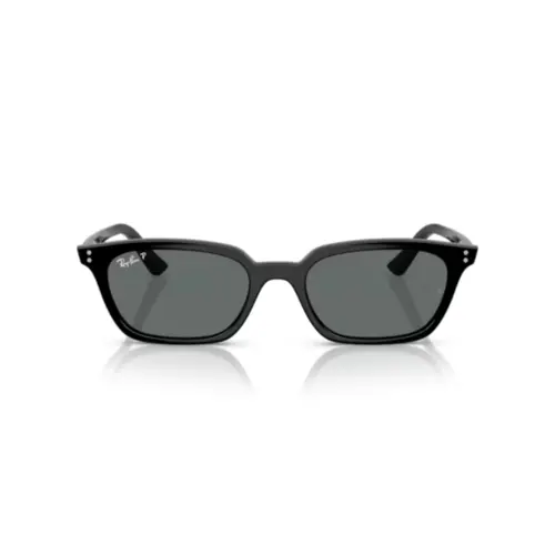 Óculos de Sol Ray-Ban Zaya 0RB4456 66778153 Acetato Preto com lentes na cor Cinza Polarizado