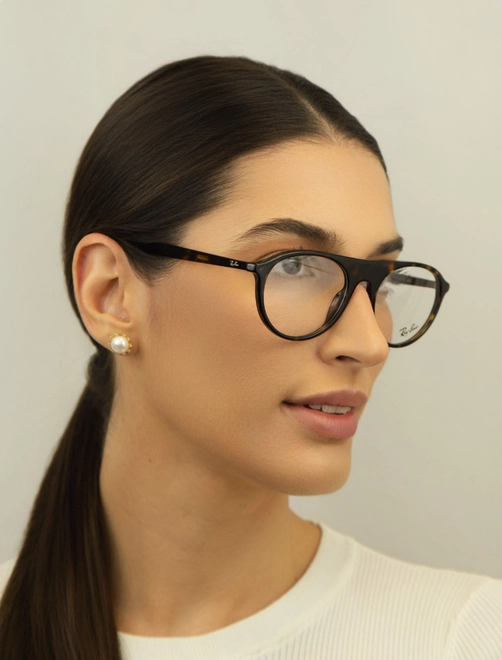 Óculos de Grau Ray-Ban 0RX5441 2012 53 Acetato Marrom Mesclado 5