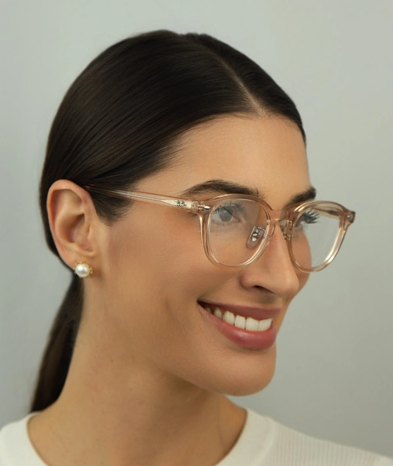 Óculos de Grau Ray-Ban 0RX5443D 8267 49 Acetato Nude Transparente 5