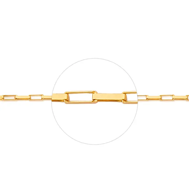 Corrente malha Veneziana ouro 18k elo alongado 60CM 3