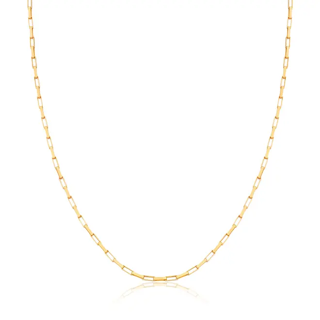 Corrente malha Veneziana ouro 18k elo alongado 60CM 1