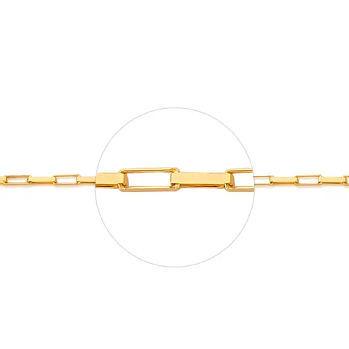 Corrente malha Veneziana ouro 18k elo alongado 60CM