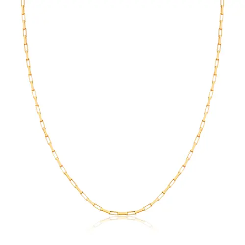 Corrente malha Veneziana ouro 18k elo alongado 60CM